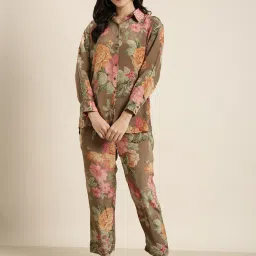 showoffff SHOWOFF Multicolor Floral Print Co-Ord Set image 4
