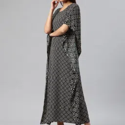 Cottinfab Black Printed Kaftan Maxi Dress image 3