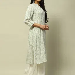 Rangriti White Printed Straight Kurta image 4