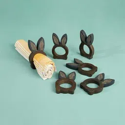 Ellementry Brown & Black Wooden Napkin Holder - Set of 6-picture-27