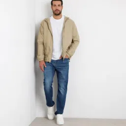 Guess Khaki Regular Fit Solid Jacket image 4