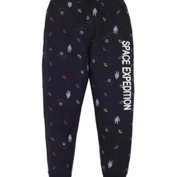 Plum Tree Kids Black Cotton Printed Joggers-picture-9