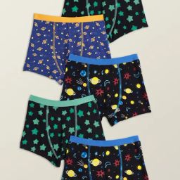 XY Life Kids Purple & Black Printed Trunks (Pack of 5)-picture-2