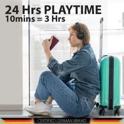 Blaupunkt BH41 Over Ear BT Wireless Headphones with Built in Mic & TurboVolt Fast Charging (Black) image 4