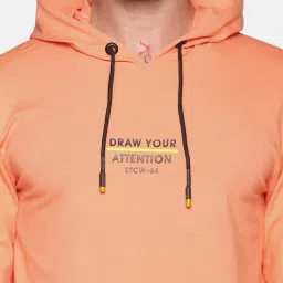 showoffff SHOWOFF Peach Cotton Slim Fit Solid Sweatshirt image 4