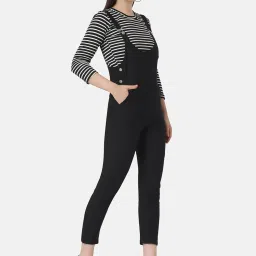 BUYNEWTREND Black Striped Jumpsuit image 4