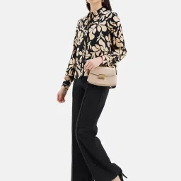 Kazo Black Polyester High Rise Trousers With Belt image 4