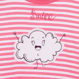 Camey Kids Pink Striped Rompers image 2