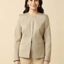 Allen Solly Beige Regular Fit Blazer-picture-40