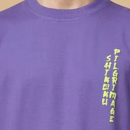 Rigo Purple Boxy Fit Graphic Print Oversized Sweatshirt & Trackpants Set image 4