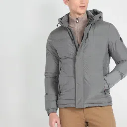 Arrow Sport Grey Regular Fit Hooded Jacket image 4