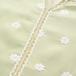 Libas Womens Green Embroidered Georgette Straight Kurta With Sharara & Dupatta image 2