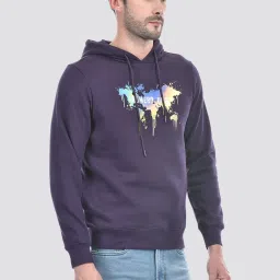 Numero Uno Deep Purple Regular Fit Printed Hooded Sweatshirt image 4