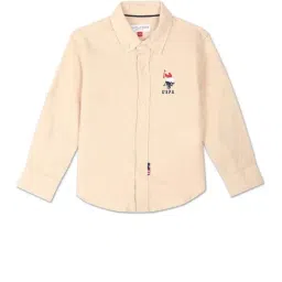 U.S. Polo Assn. Boys Beige Solid Full Sleeves Shirt-picture-21