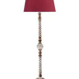 Homesake Classic Twister Red Wooden Floor Lamp with Shade - Set of 1 image 2