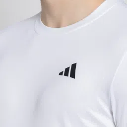 adidas White Slim Fit Freelift Tennis T-Shirt image 4
