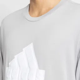 adidas Grey Regular Fit Printed Sports T-Shirt image 4