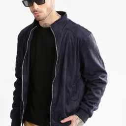 showoffff Showoff Navy Blue Cotton Slim Fit Jacket image 4