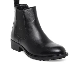 Bruno Manetti Women Black Solid High-Top Flat Boots-picture-39