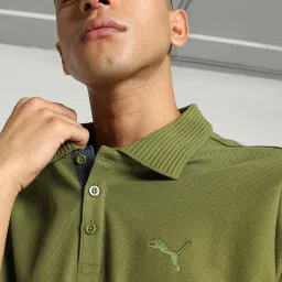 Puma Ottoman Green Slim Fit Cotton Polo T-Shirt image 4