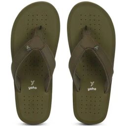 Yoho Men's Waves Olive Flip Flops-picture-18