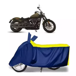Auto Pearl Bike Cover for Harley Davidson Fat Boy (Yellow & Blue)-picture-13