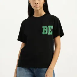 United Colors of Benetton Black Cotton Printed T-Shirt-image-7