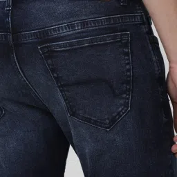 Peter England Navy Cotton Slim Fit Jeans image 4