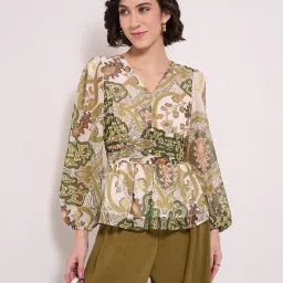 Honey By Pantaloons White Slim Fit Printed Top image 4