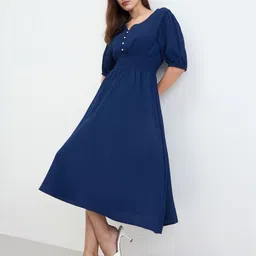 Styli Puff Sleeve A-Line Midi Dress-picture-21