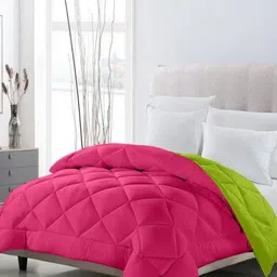 CHICERY Green & Pink AC Room Single Bed Comforter-image-84