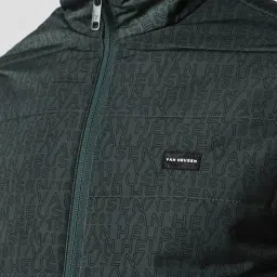 Van Heusen Green Cotton Regular Fit Printed Jacket image 4