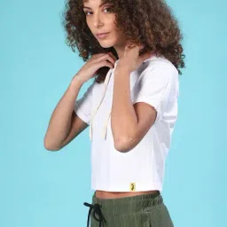 Campus Sutra White Regular Fit Top image 3