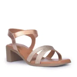 Bata Women's RAMONA Rose Gold Ankle Strap Sandals-picture-27