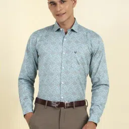 Allen Solly Blue Cotton Slim Fit Printed Shirt-image-93