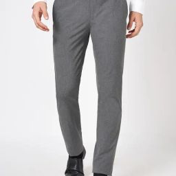 Peregrine By Pantaloons Grey Slim Fit Trousers-picture-4