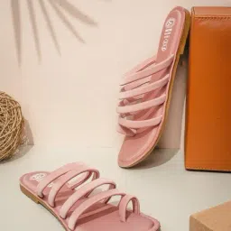 NR by Nidhi Rathi Women's Rose Gold Toe Ring Sandals-image-46