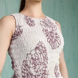 House of Mira Black & White Polyester Floral Dress image 5