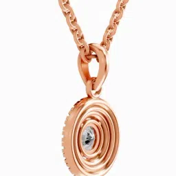 Sparkles 14k (585) Rose Gold Lab Grown Diamond 0.79 CT Round Shape Double Halo Pendant image 4