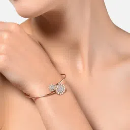 Zaveri Pearls Rose Gold Contemporary Cubic Zirconia Flowers Brass Classic Bracelet - ZPFK10386-picture-22