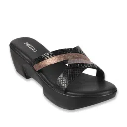 Metro Women's Black Casual Wedges-image-53
