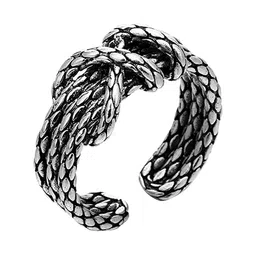 VIEN Silver-Plated Intricate Textured Knot Finger Ring image 5