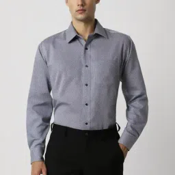 Van Heusen Blue Cotton Regular Fit Printed Shirt-picture-26