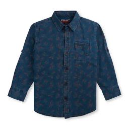 Gini & Jony Boys Navy Printed Full Sleeves Shirt-picture-16