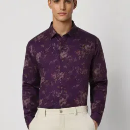 Van Heusen Purple Slim Fit Floral Print Shirt-image-26