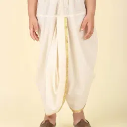 Fabindia Kids Off White Regular Fit Woven Dhotis-picture-13