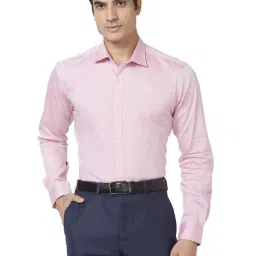 Park Avenue Red Cotton Slim Fit Shirt-image-65