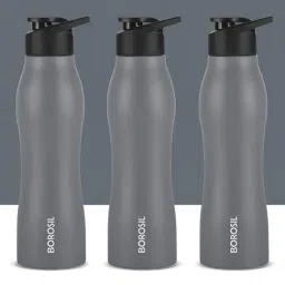 Borosil Grey 950 ml Hydra Stainless Steel Water Bottle - Set of 3-picture-37