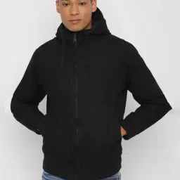 American Eagle Outfitters Black Cotton Regular Fit Hooded Jacket-picture-40