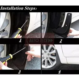 Auto Pearl Mud Flaps Front PVC Black Compatible For Renault Kwid image 2